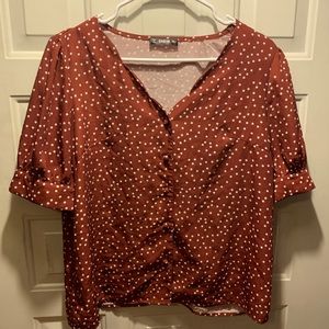 Capped sleeved polka dot blouse from SHEIN size L